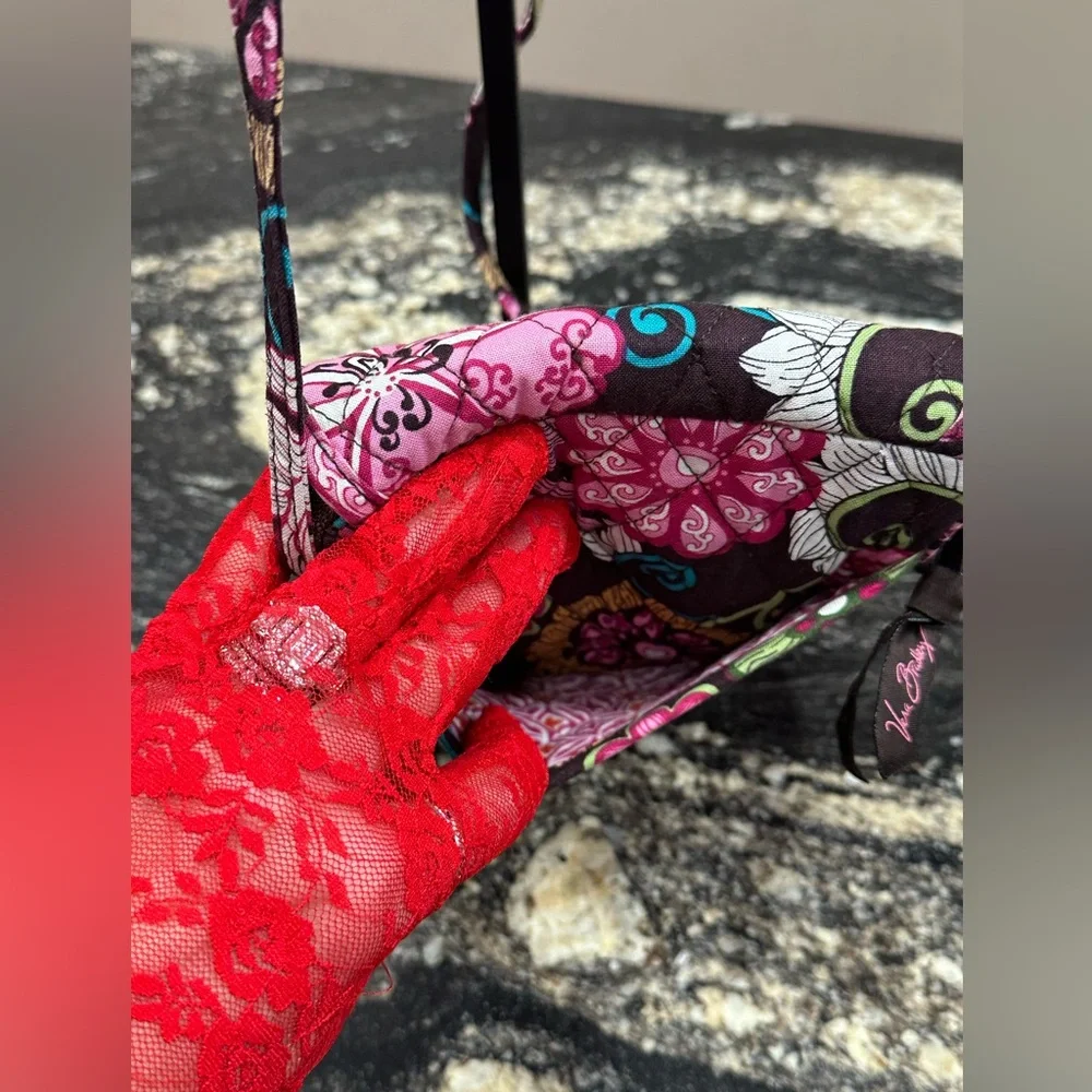Vera Bradley Pink and Black Floral Crossbody Bag - Picture 3 of 10